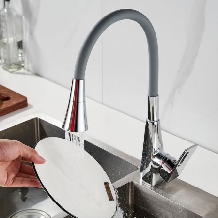 Смеситель для кухни с гибким изливом Raffine F313-9, хром