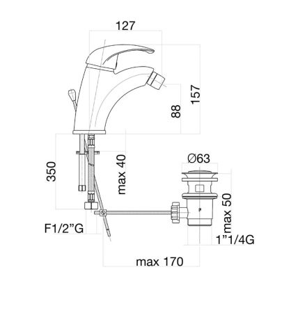 Смеситель для биде Fiore NEXUS 43CR3510, хром, артикул 43CR3510