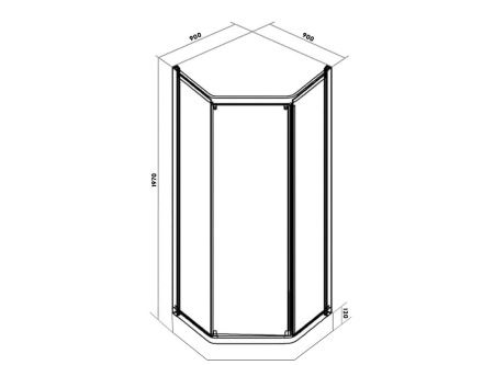 Уголок ZEP91B душевой PARLY с поддоном