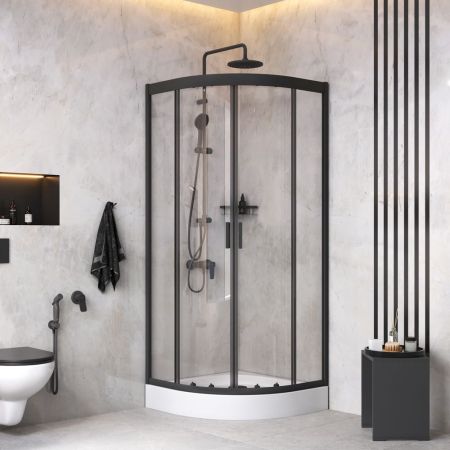 WK90EM Gem Комплект ограждение 80*80, 1/4 круга, черный, артикул WK90EM