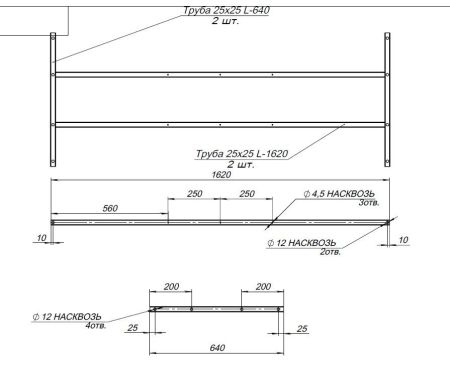 Каркас разборный для акриловой ванны Aquanet Extra 170, артикул 00203769