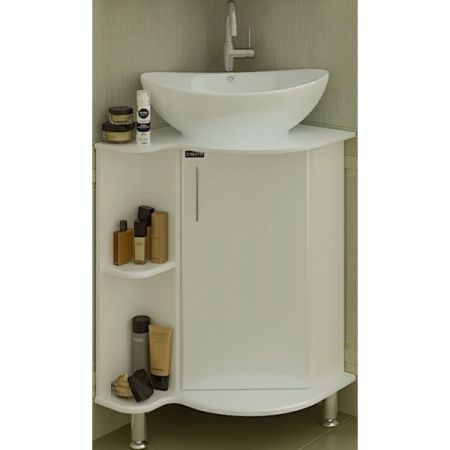 Тумба с раковиной СанТа Аврора 70 216002 угловая Белая