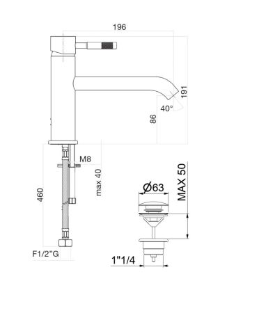 Смеситель для раковины Fiore XENON 44CR5284, хром, артикул 44CR5284