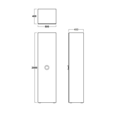 Simas Henges Пенал 50x40xh200 см, цвет белый матовый, артикул HEM03 bianco matt