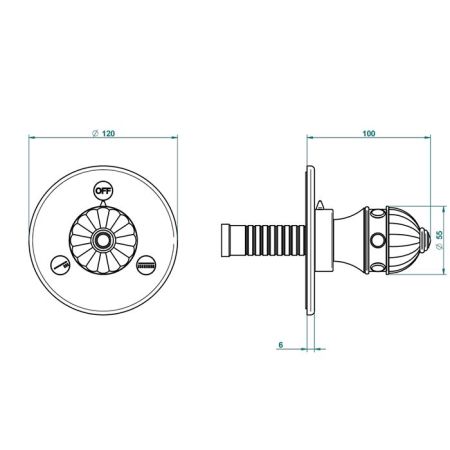 THG HAMPTONS Переключатель встраиваемый, внешняя часть, цвет Polished nickel