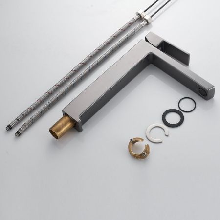 Смеситель для раковины высокий Rose R18T R1811T-1, оружейная сталь