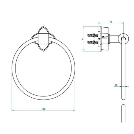 THG PETALE DE CRISTAL CLAIR LISERE DORE Полотенцедержатель-кольцо, цвет полированное золото, артикул U6E-F01-504N