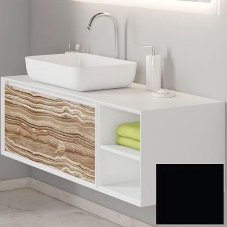 Тумба под раковину SanVit Стайл 120 L kstyle120 подвесная Черный глянец, артикул kstyle120