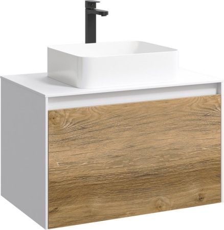 Mobi Корпус подвесной тумбы 80 см под умывальник , цвет белый глянец, артикул MOB0108W