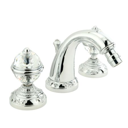 CRISTALIA Смеситель для биде на 3 отв., ручки CRYSTAL, хром, артикул 18584