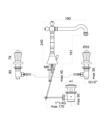Смеситель для раковины Fiore VENERE SKY (SWAROVSKI®) 13CO0637, хром/золото, артикул 13CO0637