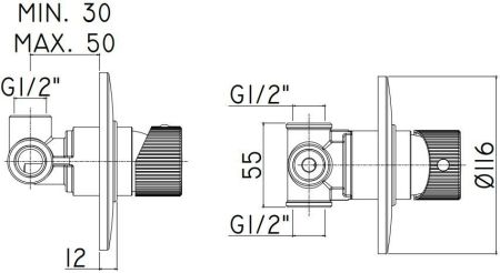 Смеситель для душа Paffoni Jo JO011CR (с внутренней частью), артикул JO011CR
