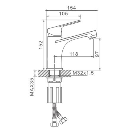 Смеситель для раковины Splenka S07.10, хром, артикул S07.10