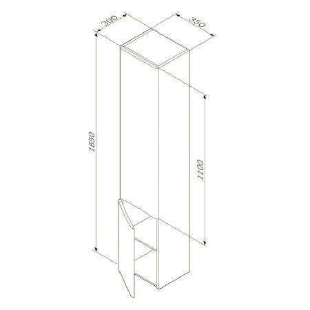 M80CHR0356WG Like, шкаф-колонна, подвесной, правый, 35 см, двери, белый, глянец, ш, артикул M80CHR0356WG