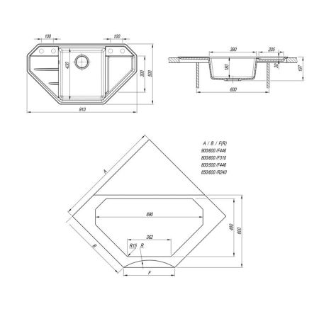 Кухонная мойка Dr. Gans КРОНА 29.040.D0910.411, графит, артикул 29.040.D0910.411