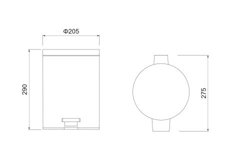 Корзина для мусора с педалью, 5л AQUATEK, полир. хром AQ4991CR, артикул AQ4991CR