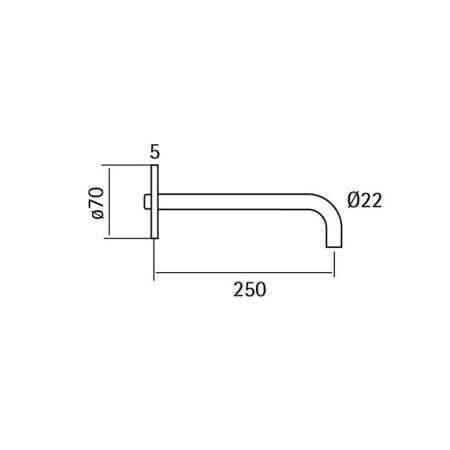 CISAL Less New Излив настенный 250 мм, цвет нержавеющая сталь, артикул ZZ9A7800D1