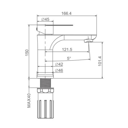 Смеситель для раковины Prohanss P35.10.05, сатин