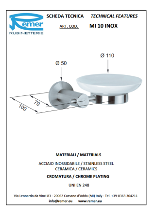 Minimal мыльница Mi10 INOX, артикул Mi10INOXCR