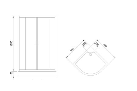 Душевой угол Royal Bath RB 90HK-T-BL (прозрачное), артикул RB90HK-T-BL