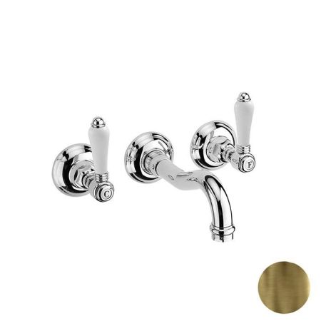 Nicolazzi Petit Mont Blanc  Смеситель настенный для раковины с 2мя ручками, цвет: Bronze Plated