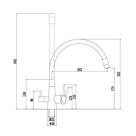 Смеситель для кухни с подключением фильтра воды Fmark FS1062-S, песочный