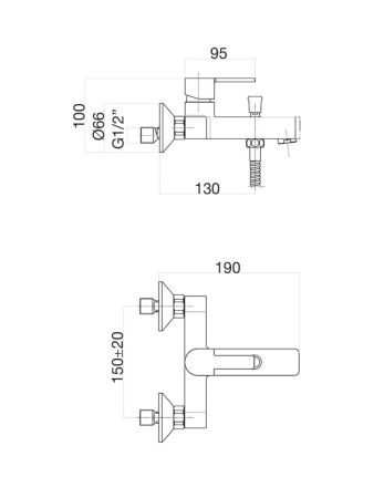 Смеситель для ванны Fiore KALOS 76CR7451, хром, артикул 76CR7451