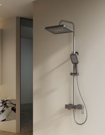 Душевая система BELZ B24658-3, оружейная сталь, артикул B24658-3