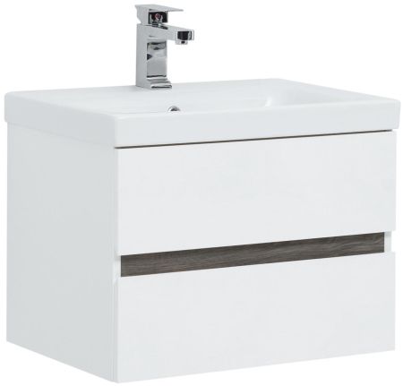 Мебель для ванной Aquanet Беркли 60 белый/дуб рошелье (зеркало дуб рошелье), артикул 00258906