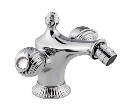 Смеситель The One для биде. Металлические ручки + прозрачные кристаллы Swarovski, цвет хром, артикул 98004SWCR