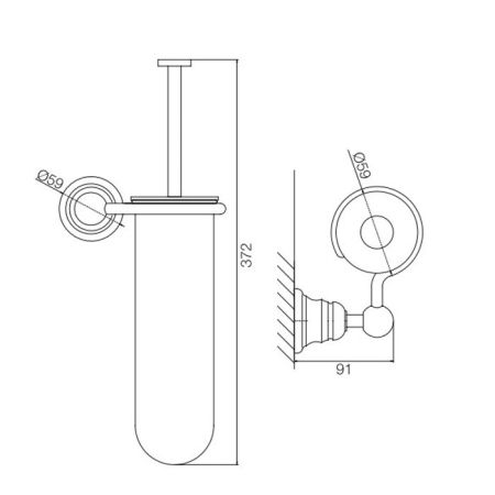 FIMA|Carlo Frattini Victory Ёршик настенный, стеклянный, цвет хром