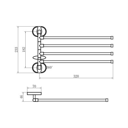 Полотенцедержатель FASHUN A1914, хром