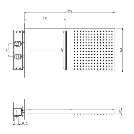 Bongio Tattoo Настенная душевая головка, артикул 00889TTLU13