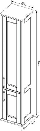 Шкаф-пенал Aquanet Бостон М 36 белый, артикул 00209681