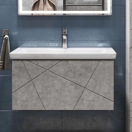 Тумба под раковину подвесная VIGO Geometry 035 бетон, 80 см, артикул 035 бетон