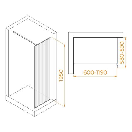 Душевая перегородка RGW WA-08 (600), артикул 06100806-151