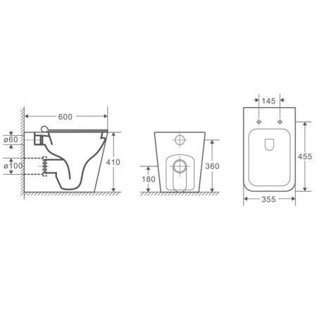 Унитаз Grossman GR-PR4414S приставной с сиденьем Микролифт, артикул GR-PR4414S
