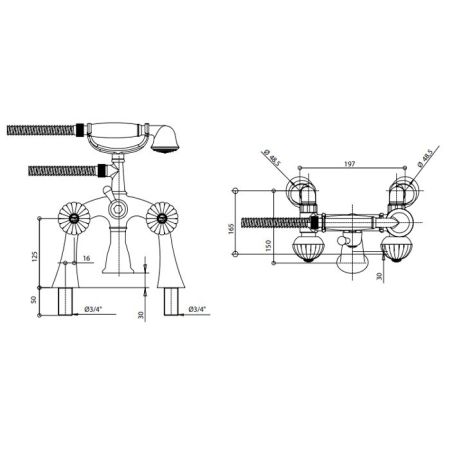 Bongio Radiant Смеситель для ванны, цвет хром, артикул 02527CR00