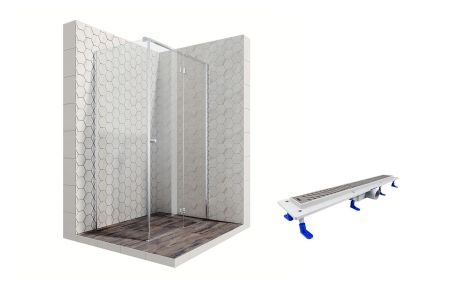 Душевой уголок Ambassador Diamond 12011104R-ST3, прямоугольный, линейный трап, 120х80, артикул 12011104R-ST3