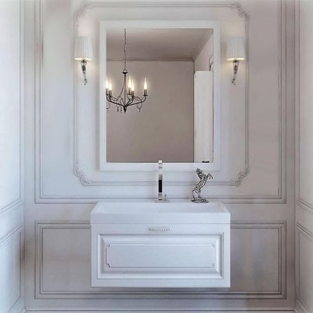 "Империя" Тумба под умывальник подвесная, цвет белый Emp.01.08/W, ТМ «AQWELLA»