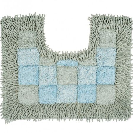 Коврик для туалета Fora 50х40 1845-U 40BL Шахматы Голубой, артикул 1845-U 40BL