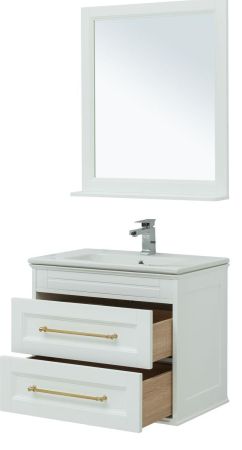 Мебель для ванной Aquanet Бостон М 80 белый (ручки золото, раковина Эйфория), артикул 00281191