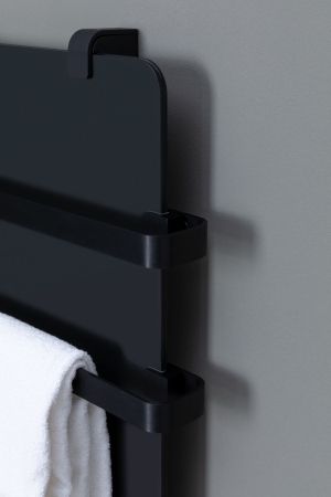 Полотенцесушитель электрический Allen Brau Infinity 120x44 с рейлингом 2.0 и креплением, черный матовый, артикул 00325638