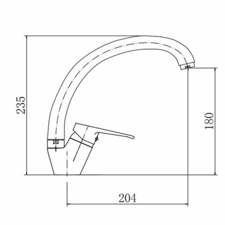 Смеситель для кухни FASHUN A4113, хром