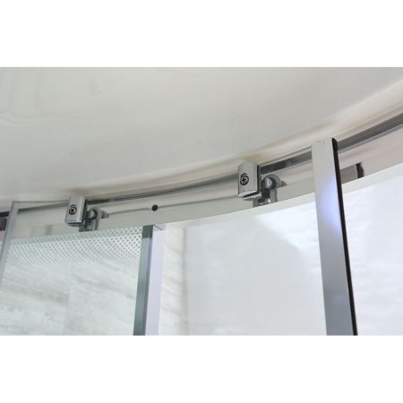 Душевая кабина Black&White Galaxy G5501-80х80 с гидромассажем профиль Серебристый хром задняя стенка Белая