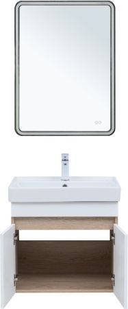 Тумба под раковину Aquanet Оптима 60 дуб светлый/белый сатин, артикул 00344799