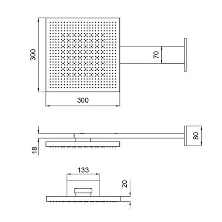 Верхний душ, Almar, Velvet, тип установки-настенный, размер душевого диска, мм-300*300, форма-квадратная, количество режимов-2, тип струи-velvet rain, обычная струя, держатель-в комплекте, цвет-черный матовый, артикул E044277.MB
