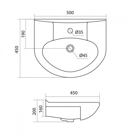 Раковина Santek Канны 50, артикул 1WH110243