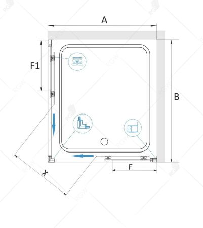 Душевой уголок RGW CL-34 (900x900, Прозрачное)