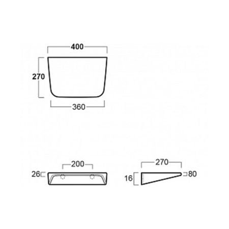 Simas Degrade Полка 40х27см подвесная с креплениями, цвет: белый, артикул DE15bi
